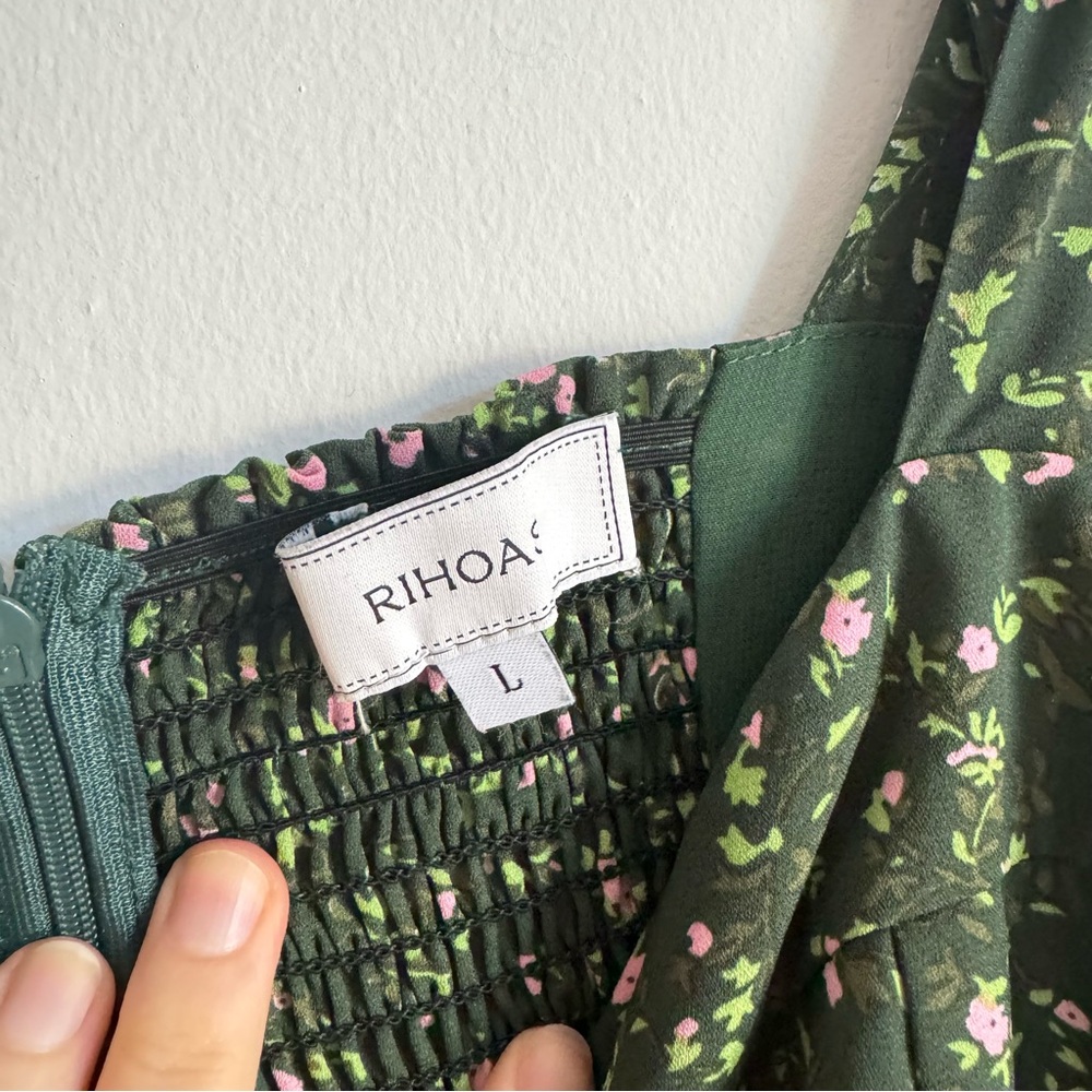 Rihoas The Floral Tie Straps Midi Dress L - Picture 8 of 8